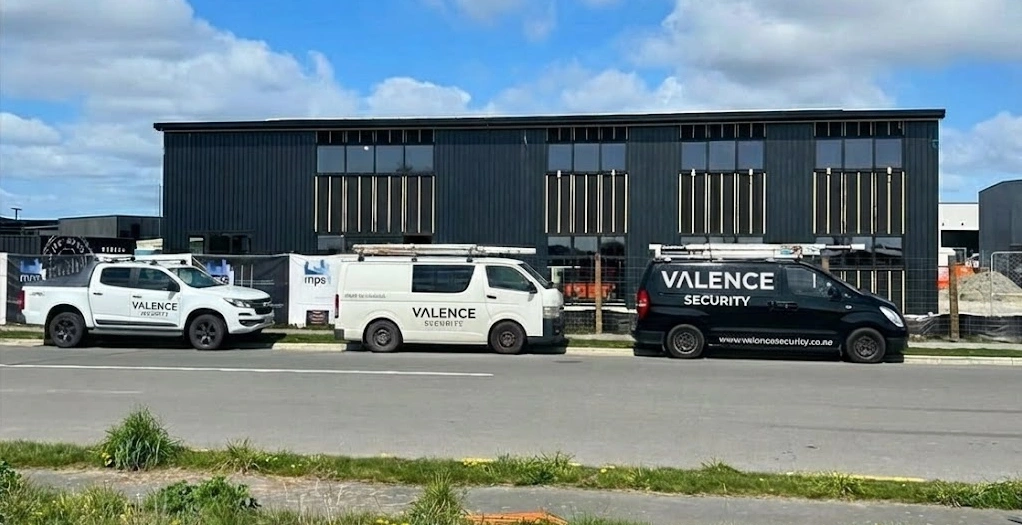 Valence Security team vehicles and headquarters in Auckland